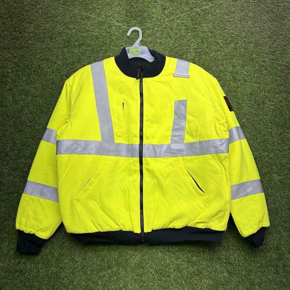 DRIFIRE Lineman Jacket Mens Large FR HRC3 Lanyard Access High Vis Neon New
